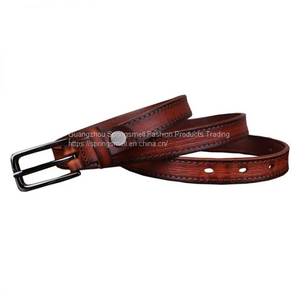 High Quality Wholesale Genuine Cow Leather Pin Buckle Fashion Casual Vintage Dress Decorative Leather Belt photo-5