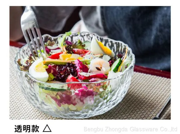 Irregularity Colored Hammer Eye Pattern Glass Bowl/Plate/Dish With 2 Size Optional photo-3