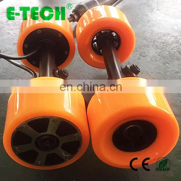 High Quality 3" 3inch 12v 24v 36v Single Shaft Brushless PU Solid Tire Hub Motor photo-4