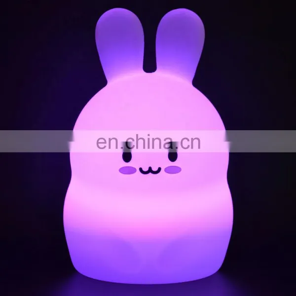 8 Lighting Colors Night Light USB Rechargeable Table Lamp Bunny Rabbit Lamp photo-2