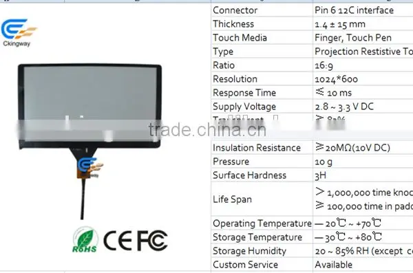 Factory Price Ckingway 9" Interactive Touch Glass Overlay PCAP for Beauty Machine photo-2