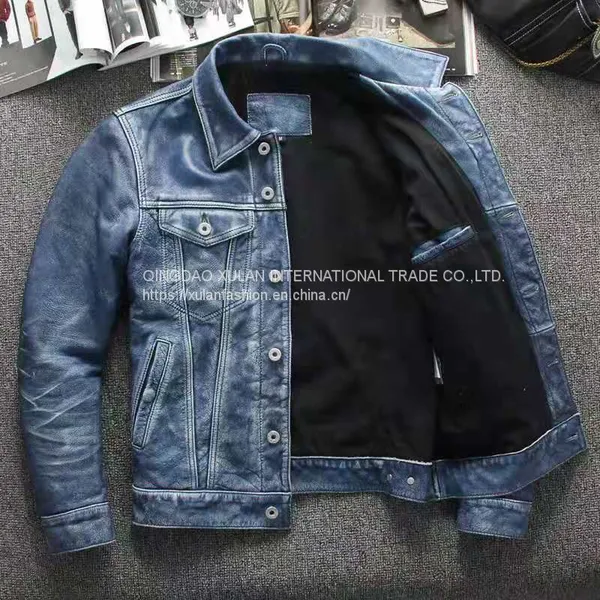 2021NEW FASHION WASHED MEN'S GENUINE COWSKIN LEATHER JACKET FACTORY HOT SALE photo-4