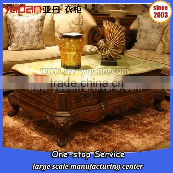 Luxury Modern Wood Marble Top Coffee Table photo-6