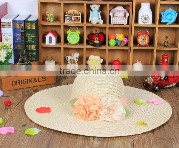 Holiday Summer Fashion Women/girl Straw Hat Summer Sun Hat Straw Beach Wide Large Brim Cap photo-3
