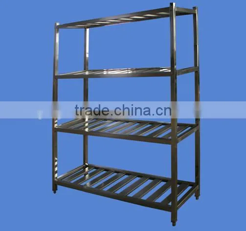 APEX custom make 4 layers square legs restaurant kitchen stainless steel shelves/kitchen utensil rack