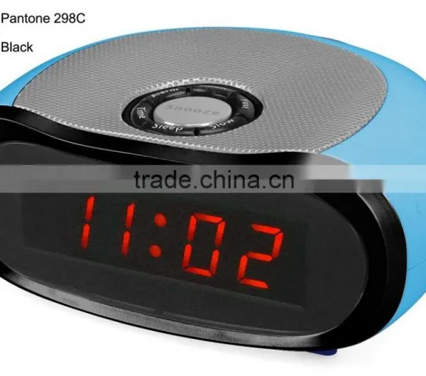 Promotional Gifts Stylish Blue Pebble Shape Alarm Clock Radio photo-2