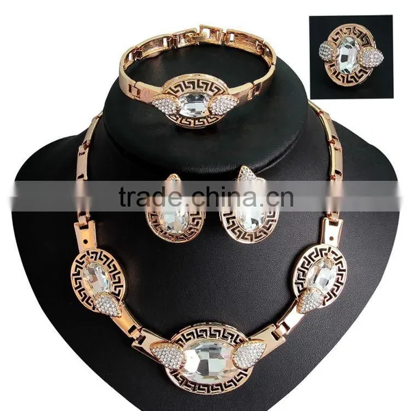 2016 New 18K Arabic Style Wedding Jewelry Set Bridal Dubai Gold Plated Jewelry Sets photo-3