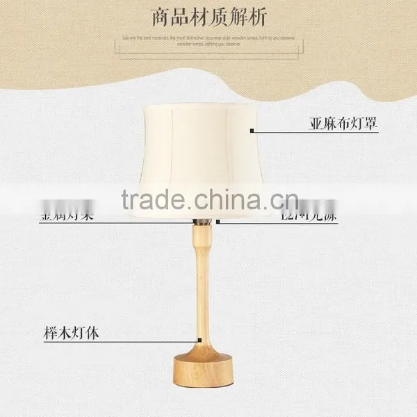Wooden LED Table Lamp Wood LED Table Light JK-879-08 2016 Hot Sale Modern Wood Lampbody Fabric Shade Table Reading Lamp photo-2