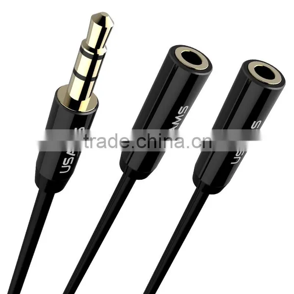 USAMS 50cm Hifi Rca Jack Cable Female to 3.5 Male Stereo Audio Cable Extension Aux Cable for IPhone 6s Headphone Speaker MT-5750 photo-4