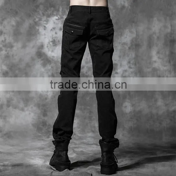 K-178 Punk Rave Elastic Straight Trousers With Skulls And Dark Printing photo-2
