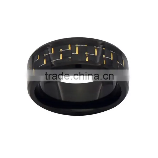 Black Titanium Carbon Fibre Mens Ring,carbon Wedding Ring for Men photo-3