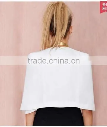2015 Spring and Summer New European Style Big Creamy White Shawl Waistcoat Jacket Small Wild Cotton Shawl Coats and Jackets Woma photo-3