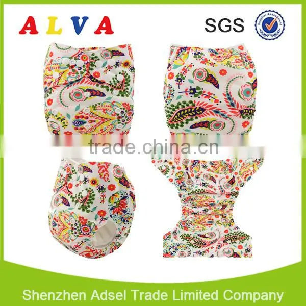 Alva New Animal and Plant Pattern Design Eco-friendly Cloth Baby Diaper Stock photo-6