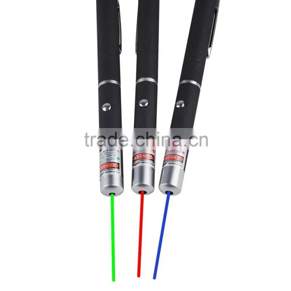 Blue Red Green LED Flashlight Torch Light With Laser Pointer photo-5