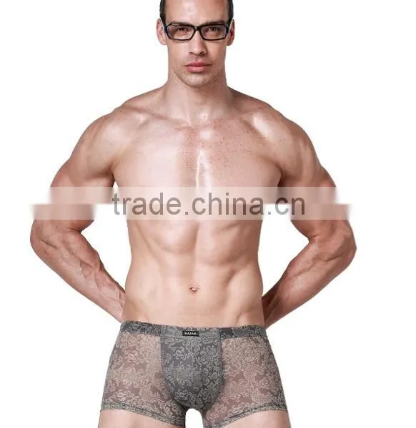 Sexy Mature Men See Through Underwear Tight Underwear Boxer Briefs for Boy photo-3