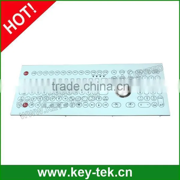 Top Panel Mount Industrial Membrane Keyboard With Optical Trackball photo-3
