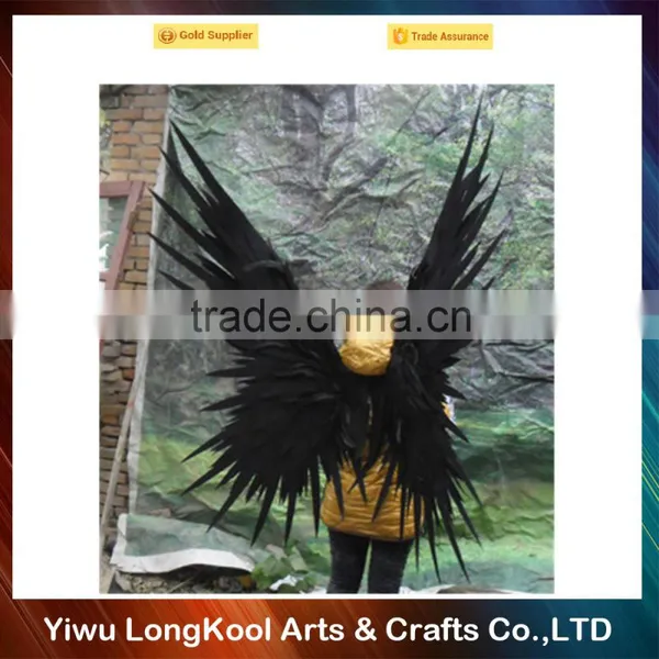 Wholesale Party Suppliers Feather Angel Wings Halloween Cosplay Adult Black Fairy Wings