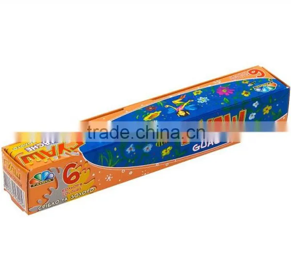 Gouache, Poster Paint, Poster Color 6 Colors, With Gold and Silver Glitter, 120 ml photo-2