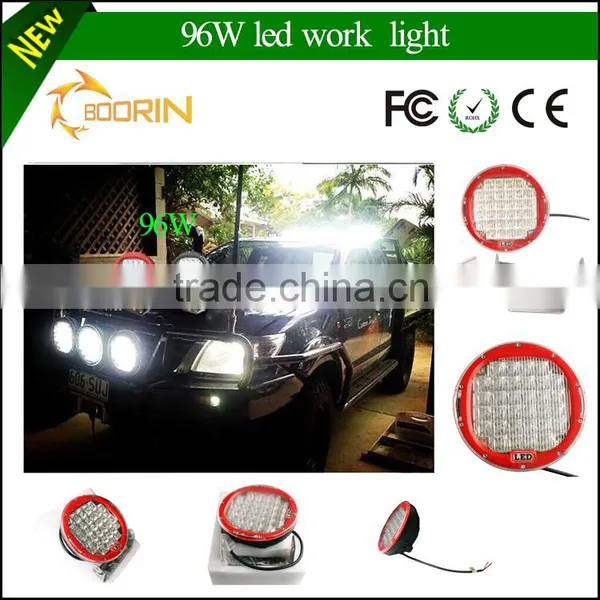 Top Sale Black/ Red Automobile 4x4 Accessories 4wd Offroad 9 Inch 96w Round Led Working Light Led Driving Lights Work Light Led
