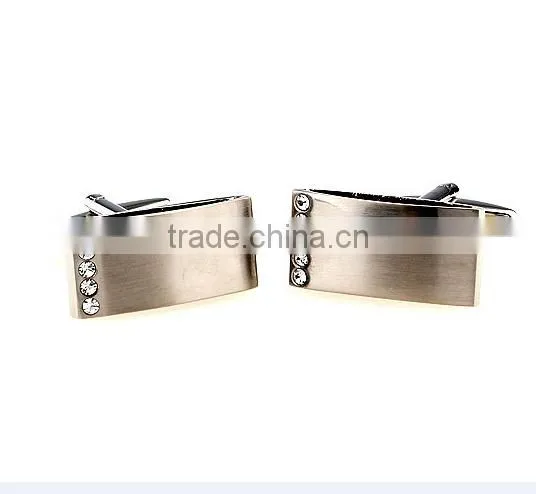 Popular Satin Finished Cuffs Engraveable Rectangular Cufflinks photo-2