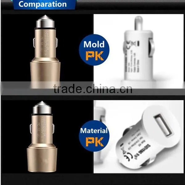 2016 Universal New Design High Speed Mobile Phone Charger USB Car Charger With LED Light photo-4