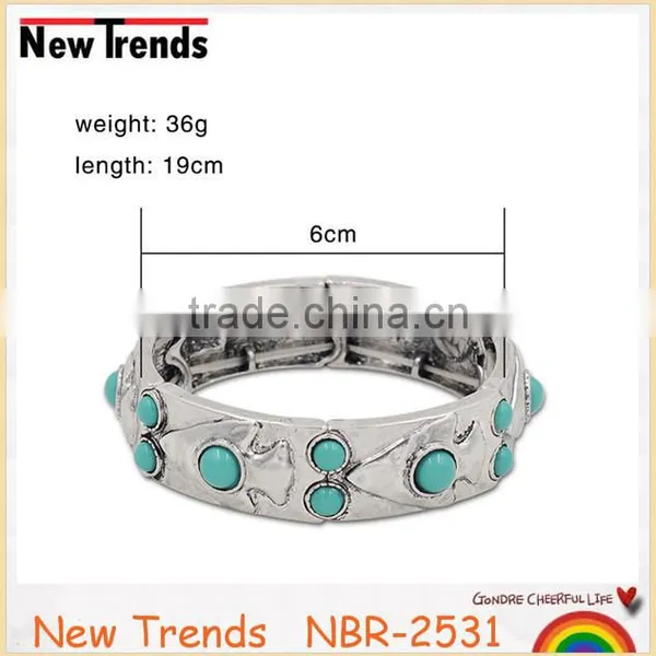Simple turquoise bangle, alloy arrow turquoise bracelet, high quality bracelet