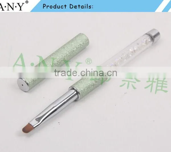 ANY 2016 New Design Acrylic Handle With Diamond Inside Oval Imported Nylon Hair Nail Art Gel Brush Pure Color Hot Sale photo-2