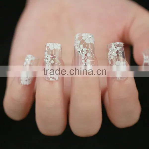 Beuaty Sticker Nail Printing Plate Nail Vinyl Stencil White Lace Elegant Nail Wrap for Beauty Women photo-2
