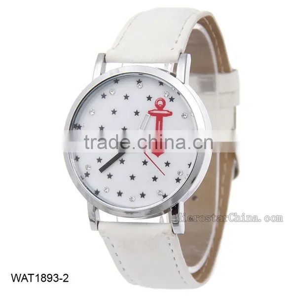 2016 Personalized Anchor Navy Blue Jean Wristwatch Canvas Wrist Watch photo-2