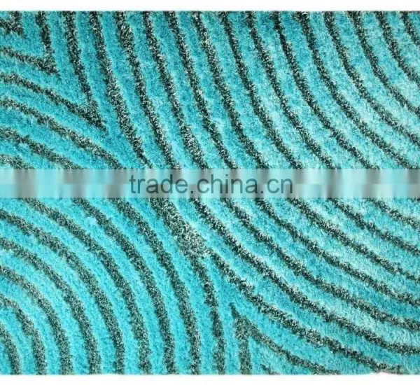 Spiral Design Polyester Hand Woven Shaggy Rugs