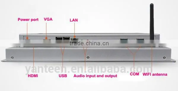 3mm Ultra -thin IP65 Front Panel 21.5inch Industrial Panel pc With 5-wire Resistive Touchscreen photo-6