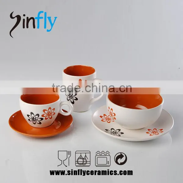 Hot Selling Glaze Ceramic Porcelain Cup and Saucer Wholesale photo-3