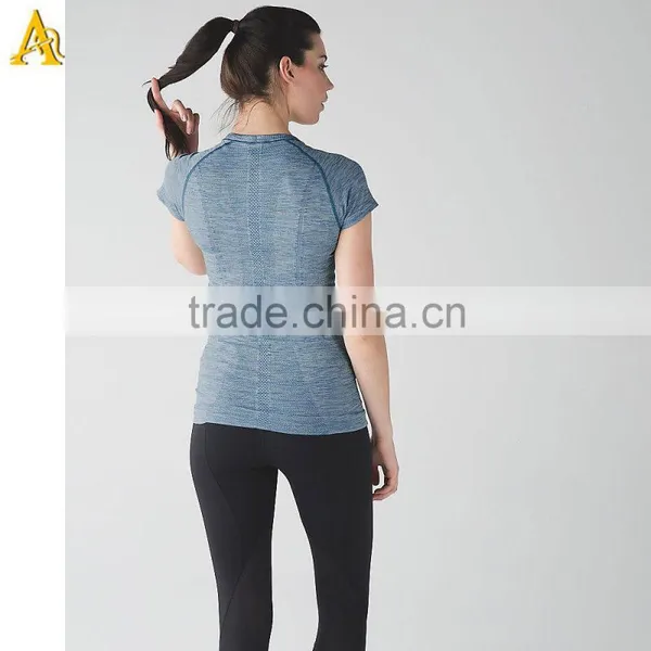 Womens Sports Top Short Sleeve T-shirt Cotton Fabric Rich Fitness Gym Shirt photo-3