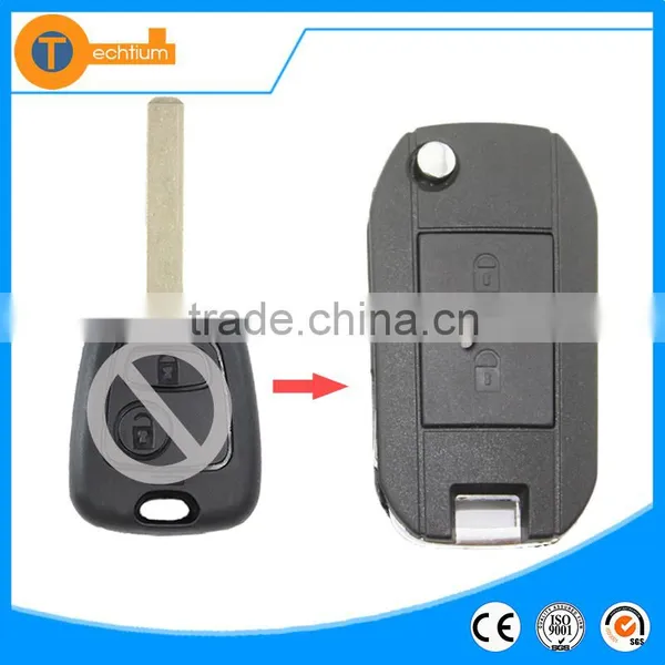 Key Cover With 2 Button Can Flip 307 Blade Have Groove With Battery Place for Citroen photo-2