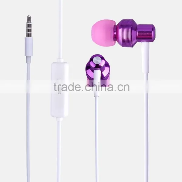 Bass Stereo Metal Mobile Phone Earphone With Volume Control photo-3
