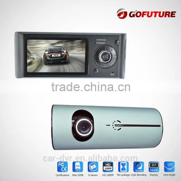 2.7 "TFT 140 Degree Wide Angle X3000 720p G-sensor GPS Dual Camera CE ROHS FCC Car Camera With Sim Card photo-2