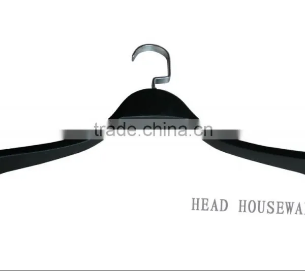 Wholesale HH Laminated Wooden Hanger With Anti Slip Sticker , Cheap Black Wooden Hanger Hot Sale Hanger photo-2