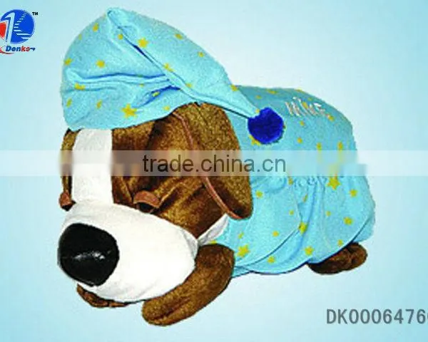 13" Dog Shaped Plush Fabric Tissue Box Cover PP Cotton Filled