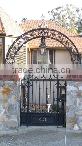 Best Seller Supply Custom Wrought Iron Pool Gate, Iron Walk Way Gates, Scroll Garden Gate on Online Shopping photo-2
