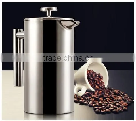 2014 New Design Unique French Coffee Press Double Walled Coffee Press