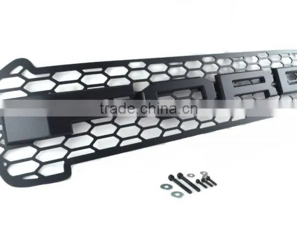 FRONT MATTE BLACK GRILLE GRILL LIT FIT FORD RANER T6 MK2 MINOR CHANGE 2015 photo-3