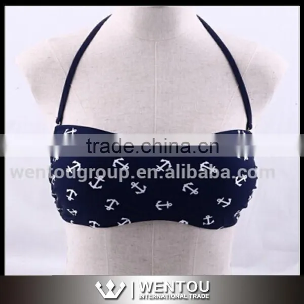Wholesale Sexy Anchor Print Bandeau Swimming Tops photo-3
