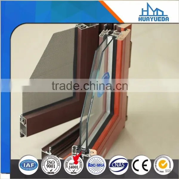 High Quality Thermal Break Wooden Grain Aluminum Frame photo-4