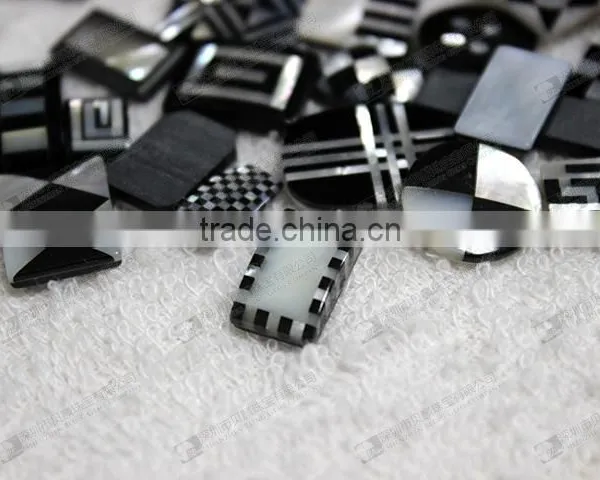 MOP+Black Onyx Mosaic,wholesale Gemstone Mosaic for Cuff Buttons photo-5