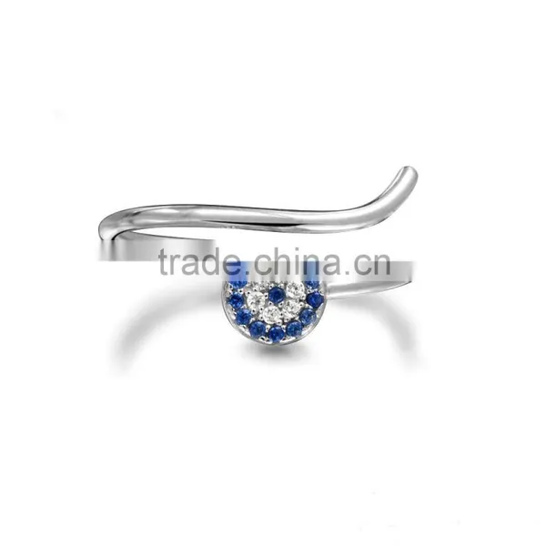 Sterling Silver Wedding Diamond Star Charm Ring for Girls photo-5