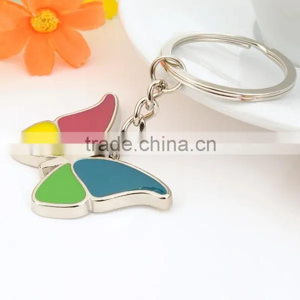 XL-WH51102 New Arrival Key Chain Alloy Butterfly Colored Oil Dropping Alloy Key Chain photo-3