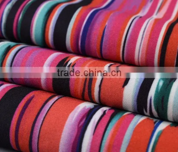 High Quality Fashion Women Fabric Digital Printing Polyester Spandex Scuba Fabric photo-2