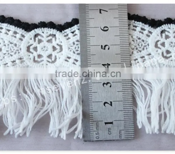 Hot Selling 6.8cm Width Polyester Water Soluble Trim Fringe for Garment photo-6