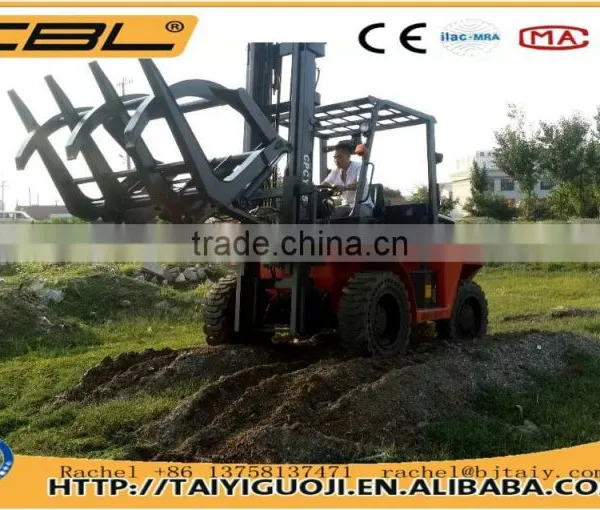 4.0T Diesel Engine Forklift, 4x4 Forklift Loader, Farm Tractor photo-3