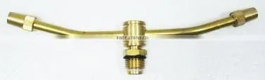 Rotary Brass 2-Arm Sprinkler With Plastic H-Shape Base For Garden Watering photo-3